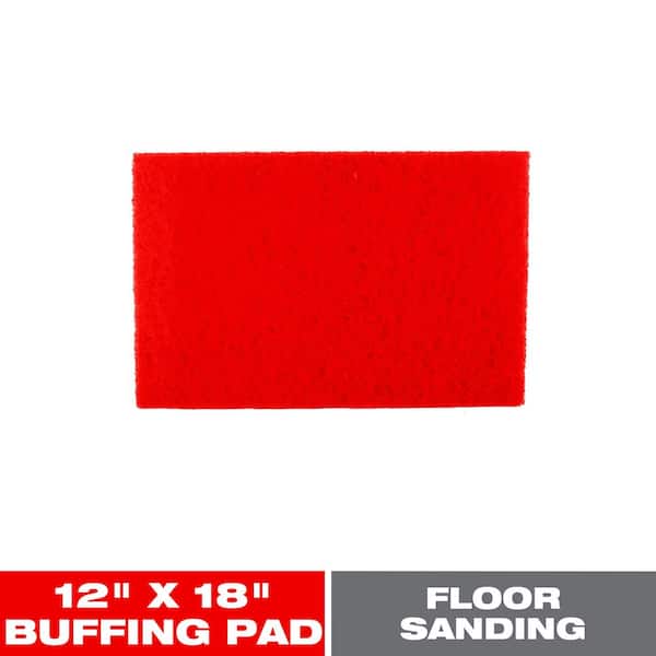 DIABLO 12 in. x 18 in. Non-Woven Red Buffer Pad
