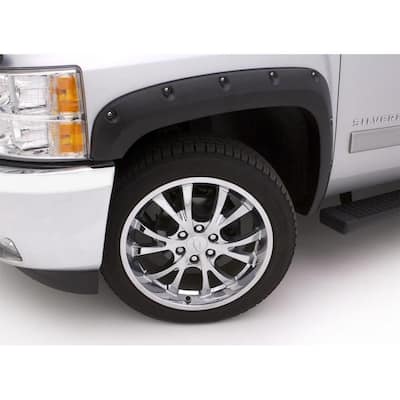 Rivet Style Fender Flare Set - Front and Rear, Textured, 4-Piece Set