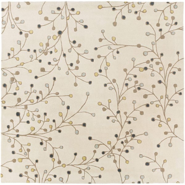 Livabliss Aloysia Ivory 10 ft. x 10 ft. Square Indoor Area Rug