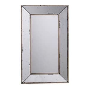 16.5 in. W x 24 in. H Metal Frame Traditional Rectangle Wall Mount Mirror for Living Room in Silver