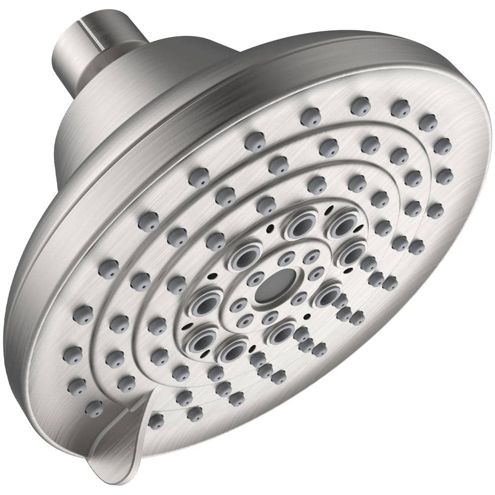 6-Spray Patterns 5 in. Ceiling Mounted Adjustable Fixed Shower Head with An