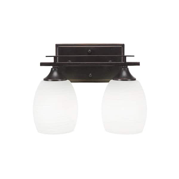 Unbranded Ontario 12 in. 2-Light Dark Granite Vanity Light