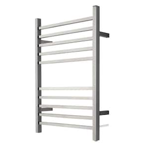 Radiant Square 10-Bar Plug-In Electric Towel Warmer in Brushed Stainless Steel