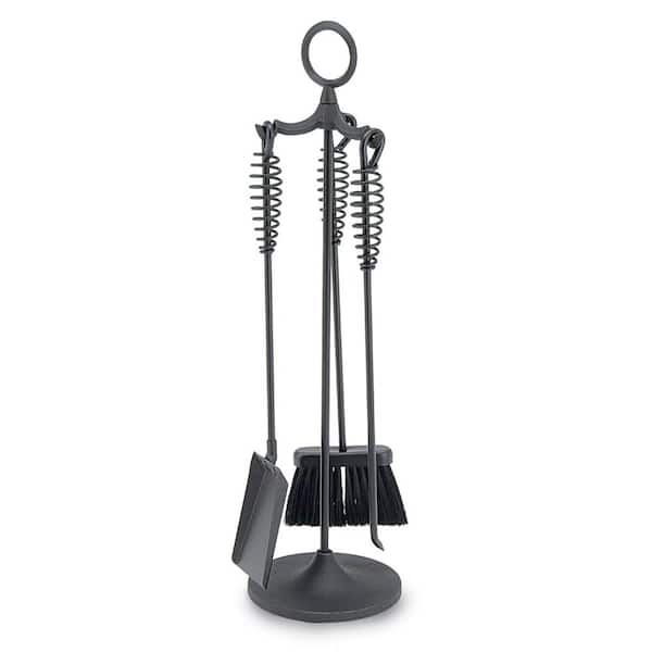 MINUTEMAN INTERNATIONAL 29 in. Tall Black Boylston Iron Set of 4 Mini Fireplace Tools