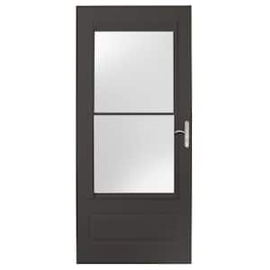 32 in. x 80 in. 400 Series Bronze Universal Self-Storing Aluminum Storm Door with Nickel Hardware