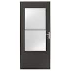 36 in. x 80 in. 400 Series Bronze Universal Self-Storing Aluminum Storm Door with Nickel Hardware
