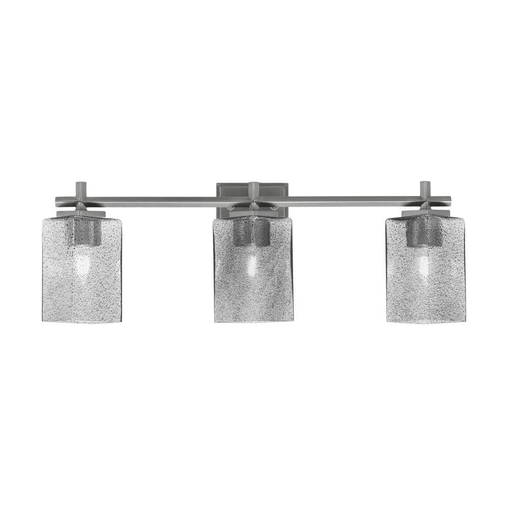 Bridgewater 24.5 in. 3 Light Vanity Light Graphite 3.5 in. Square Smoke Bub