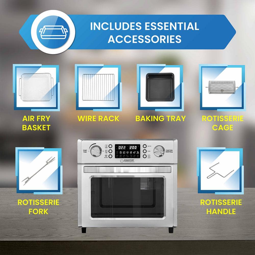 Stainless Steel 5-in-1 Electric Air Fryer and Convection Oven