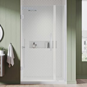 Tampa-Pro 36 in. L x 36 in. W x 75 in. H Alcove Shower Kit w/Pivot Frameless Shower Door in Chrome and Shower Pan