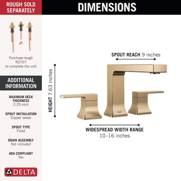Delta Velum Gold 2-Handle Deck Mount Roman Tub Faucet Trim Kit in
