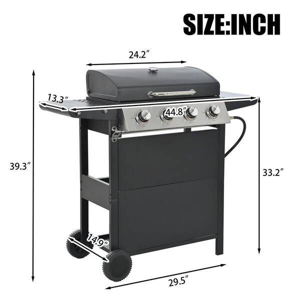 Endark 5 ft. x 8 ft. Grey BBQ Gazebo with 4-Burner Propane