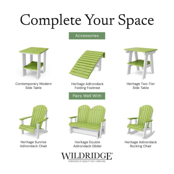 Wildridge Heritage Lime Green and White Plastic Outdoor Folding