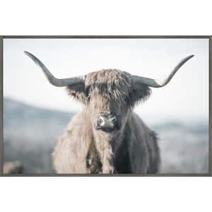 "Highland Close-Up" by Marmont Hill Floater Framed Canvas Animal Art Print 24 in. x 36 in.