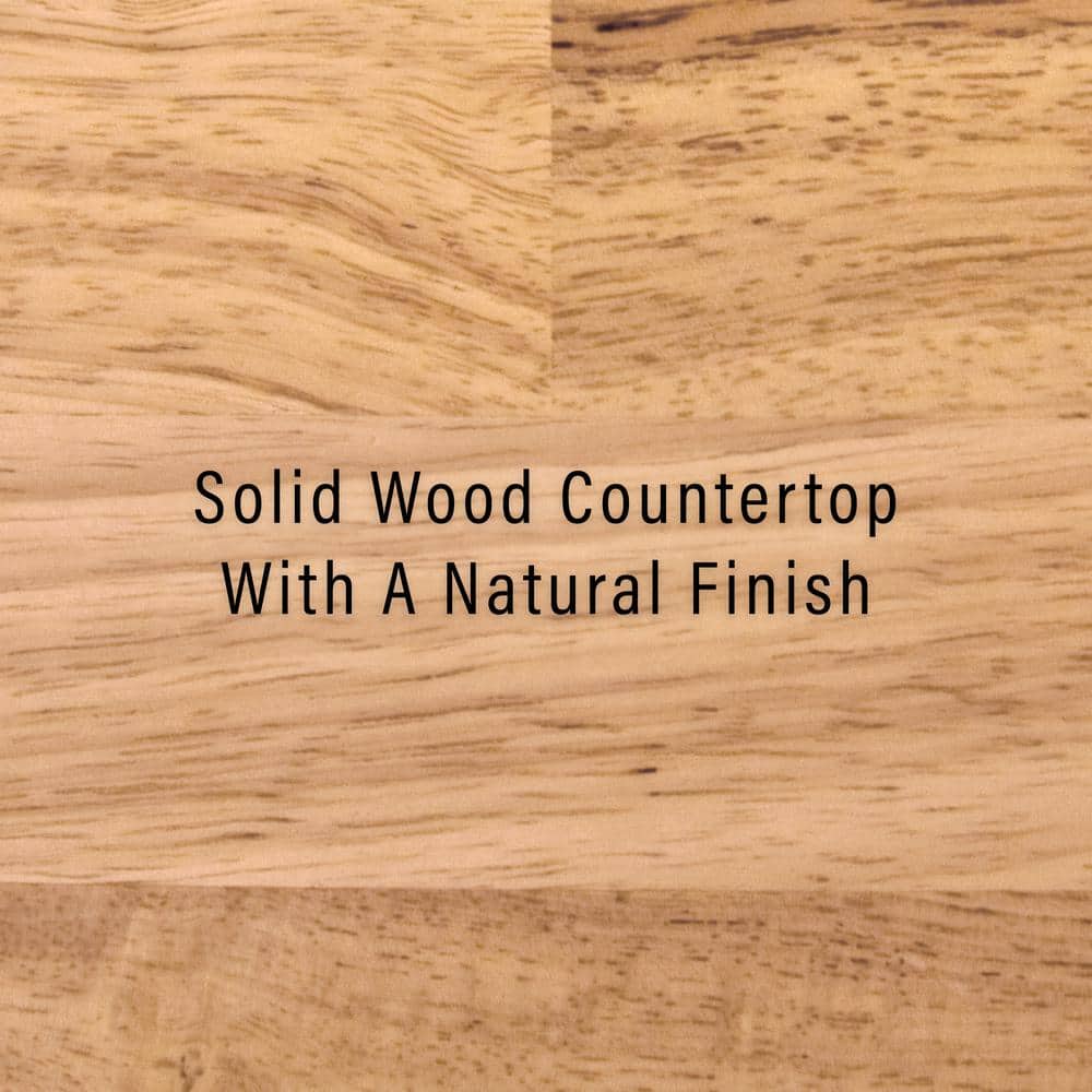 Cambridge Cherry Finish Kitchen Island with Natural Wood Top