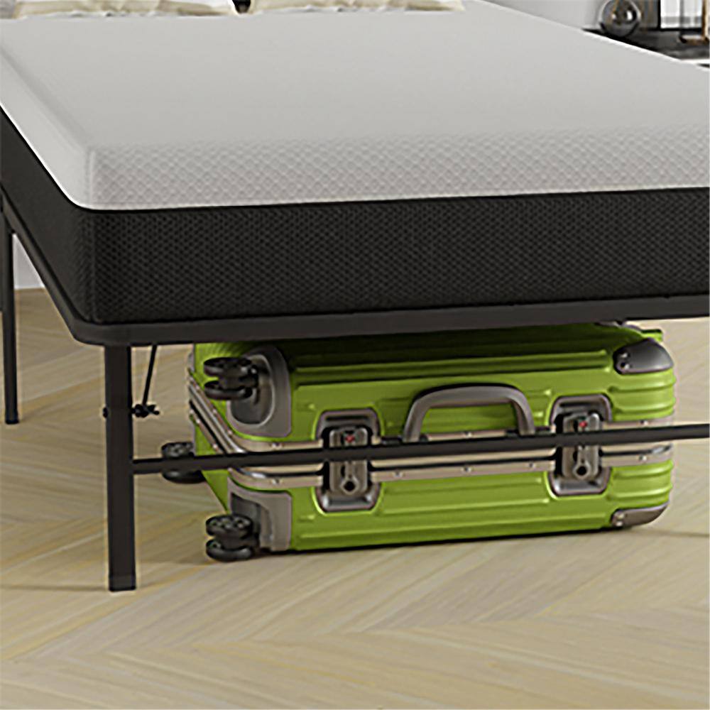 Penn Black Metal Full/Double Platform Bed Frame with Storage