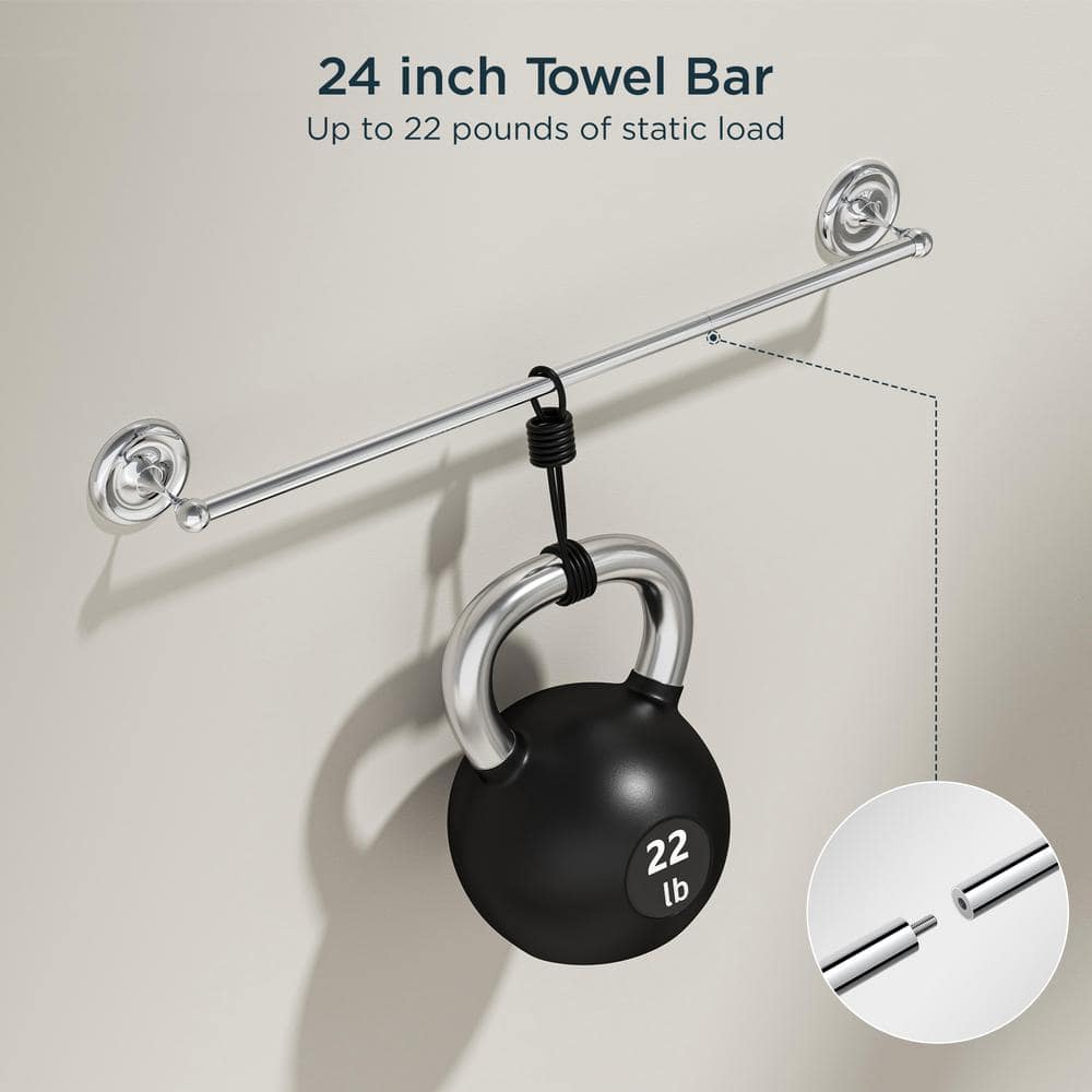 Brushed Chrome 3-Piece Bathroom Hardware Set
