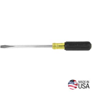 3/8 in. Keystone-Tip Flat Head Screwdriver with 8 in. Square Shank- Cushion Grip Handle
