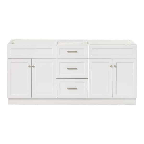 Hamlet 72 in. W x 21.5 in. D x 34.5 in. H Double Freestanding Bath Vanity Cabinet without Top in White