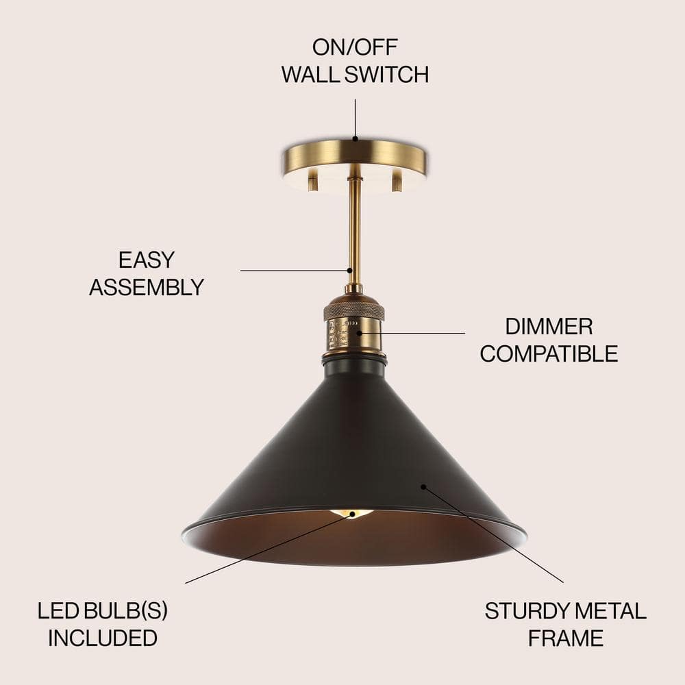 Nick 11" Oil Rubbed Bronze LED Drum Ceiling Light