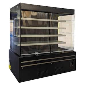 72 in. W 40.9 cu. ft. Commercial Open Case Refrigerator in Black