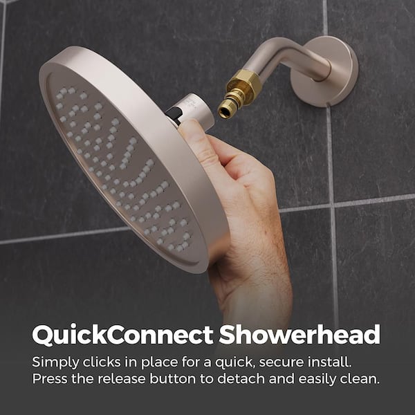 Universal 1-Spray Patterns with 1.75 GPM 7 in. Wall Mount Fixed Shower Head in Spot Defense Brushed Nickel