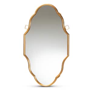 Medium Oval Gold Modern Mirror (23 in. H x 39 in. W)