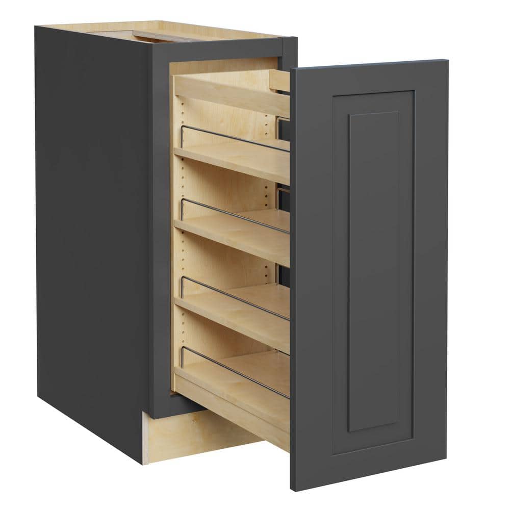 Grayson 12 in. W x 24 in. D x 34.5 in. H Assembled Plywood Pull Out Pantry Kitchen Cabinet in Deep Onyx Soft Close price history on PriceWatchPro