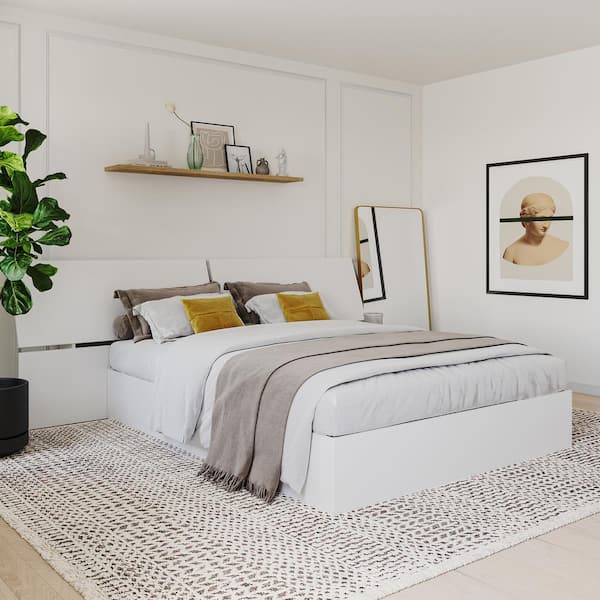 Nexera Panoramic Queen White Headboard 345903 - The Home Depot