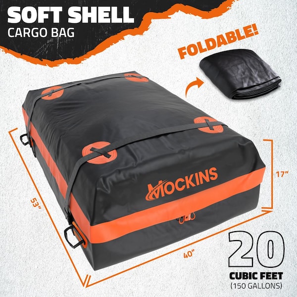 Waterproof Cargo Roof Bag with 20 cu. ft. of Dry Storage Space - 44 in. x 34 in. x 18 in.