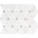 Argent Marble Pinwheel 12 in. x 14 in. Polished Marble Look Floor and Wall Tile (11.6 sq. ft./Case)