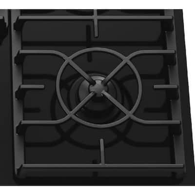 Architect Series II 36 in. Gas-on-Glass Gas Cooktop in Black with 5 Burners including 17000 BTU Professional Burner