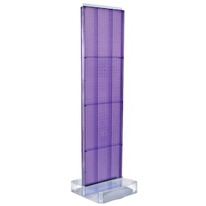 60 in. H x 16 in. W 2-Sided Pegboard Floor Display on Studio Base in Purple