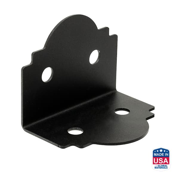Simpson Strong-Tie Outdoor Accents Mission Collection ZMAX, Black Powder-Coated 90-degree Angle for 6x Lumber