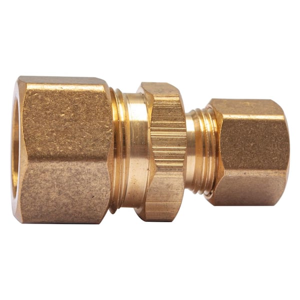 1 x BRASS 15mm x 8mm STRAIGHT REDUCER COMPRESSION PIPE FITTING CONNECTOR LPG 