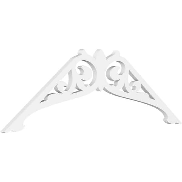 Ekena Millwork 1 in. x 48 in. x 18 in. (9/12) Pitch Carrillo Gable Pediment Architectural Grade PVC Moulding