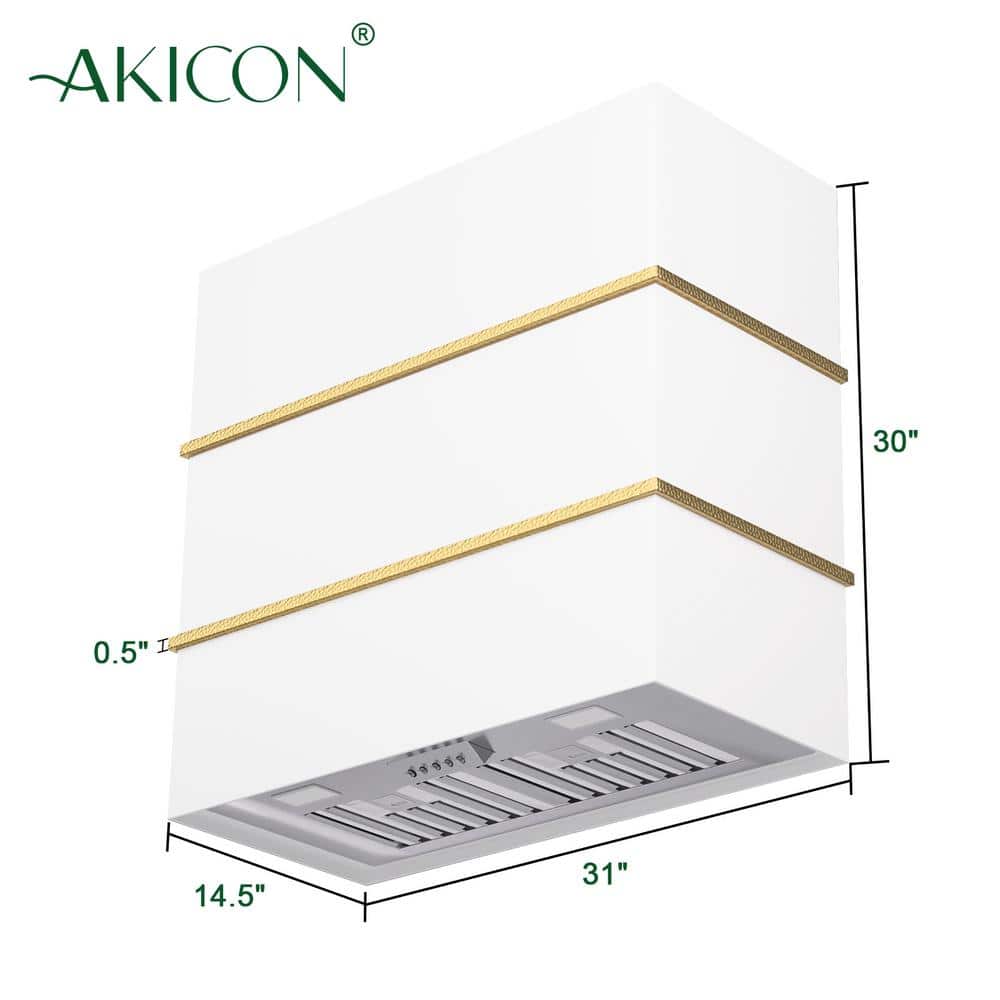 Akicon 30-Inch Stainless Steel Wall-Mounted Range Hood with LED Lights