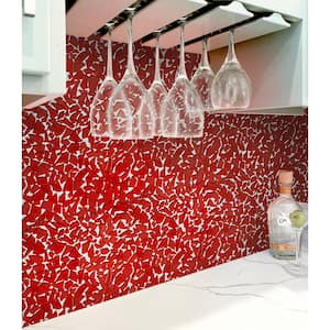 Red 11.8 in. x 11.8 in. Pebble Polished and Honed Glass Mosaic Tile (4.83 sq. ft./Case)