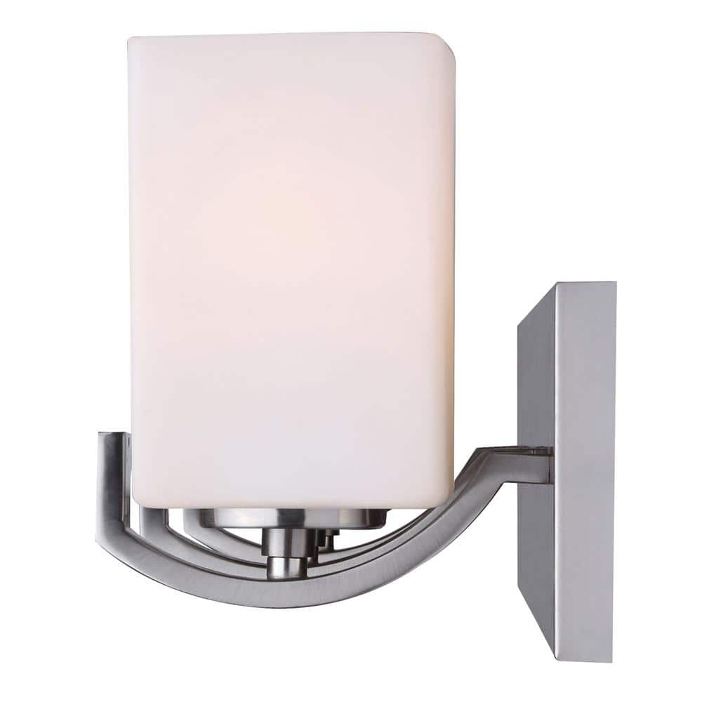 Palmer Contemporary Brushed Nickel 3-Light Vanity with White Opal Glass