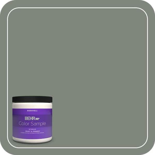 BEHR PREMIUM PLUS 8 oz. #N410-5 Village Green Eggshell Enamel Interior Paint & Primer Color Sample