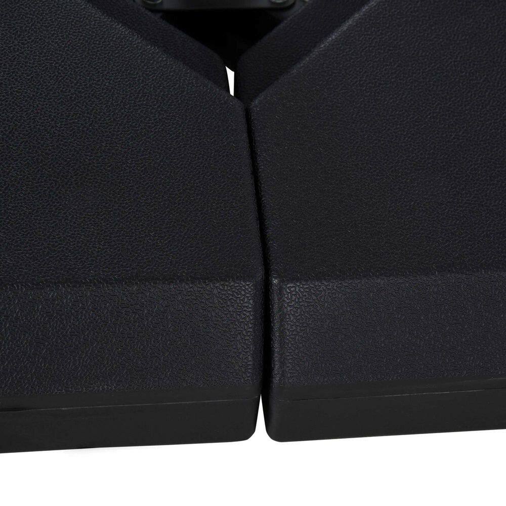 Black Durable Steel and HDPE 4-Piece Umbrella Base Stand