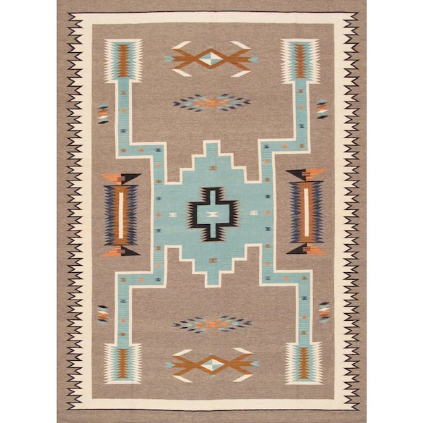 Tuscany Mocha/Ivory 9 ft. x 12 ft. Geomatric Area Rug