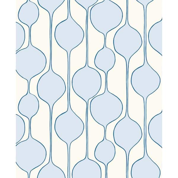 Seabrook Designs Baby Blue Minimalist Geometric Nonwoven Paper Non-Pasted Wallpaper Roll (Covers 57.5 sq. ft.)