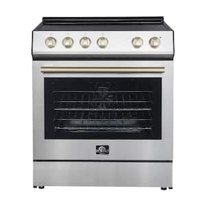 Leonardo Espresso 30 in. 4 Element 5.0 cu. ft Electric Range Convection Oven in Stainless-Steel