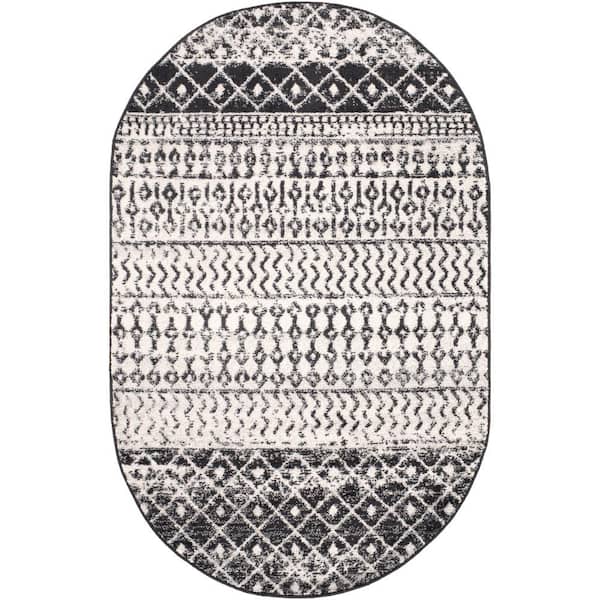 Laurine Black Doormat 3 ft. x 5 ft. Indoor Area Rug