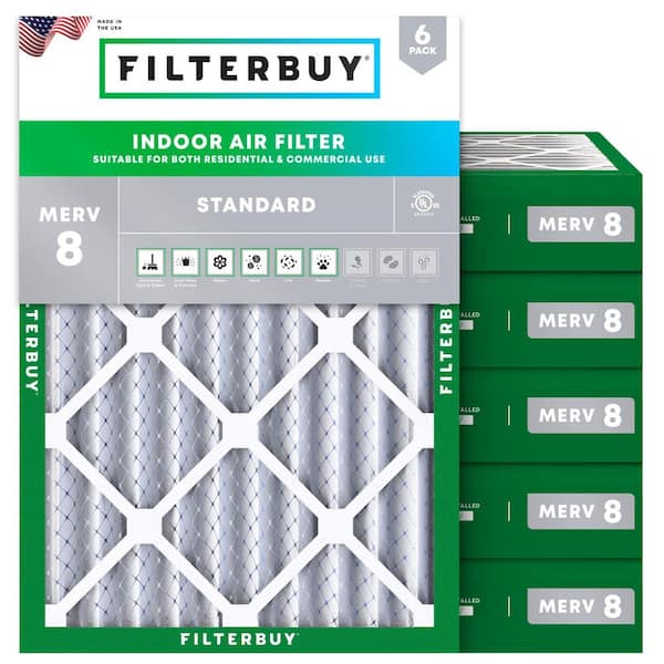 14 in. x 18 in. x 4 in. MERV 8 (FPR 5) Dust Defense Pleated HVAC AC Furnace Air Filters Replacement (6-Pack)