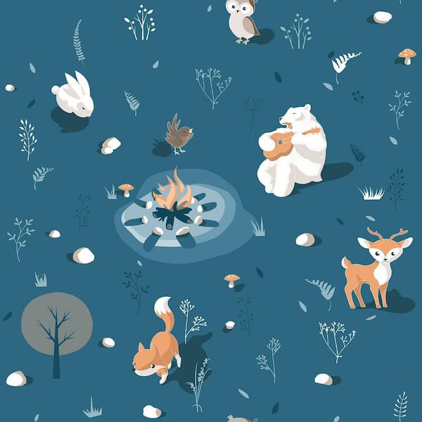 Chesapeake Blue Jesper Campfire Matte Non-Pasted Wallpaper Sample