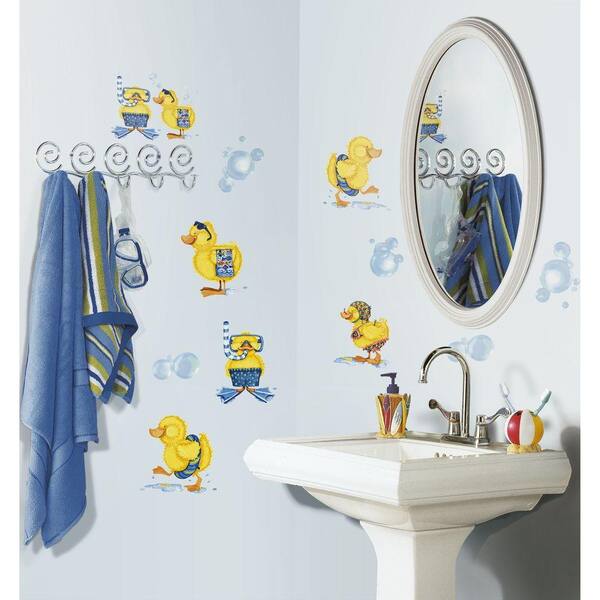 RoomMates 5 in. x 11.5 in. Bubble Bath Peel and Stick Wall Decal