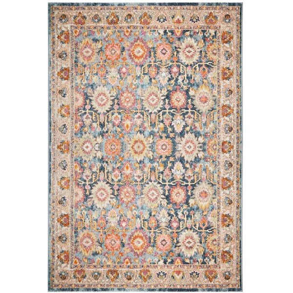 PRIVATE BRAND UNBRANDED Bazaar Coastal Beige/Blue 5 ft. x 7 ft. Anchors  Area Rug 2-7071-102 - The Home Depot