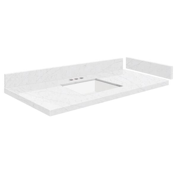 Blanco Silestone 40.25 in. W x 22.25 in. D Quartz White Rectangular