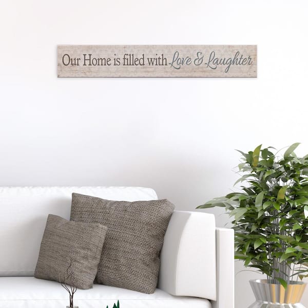 Pinnacle Love and Laughter Home Wood Sign